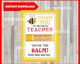 Youre the balm Etsy image regarding You're the Balm Teacher Free Printable identify Youre the balm Etsy